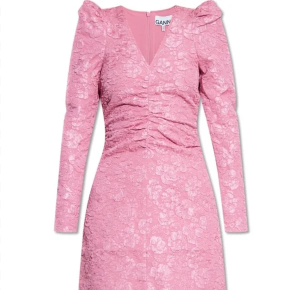 Ganni | Dresses | Nwt Ganni Long Sleeve Jacquard Pink Floral Dress | Poshmark Ganni | Dresses | Nwt Ganni Long Sleeve Jacquard Pink Floral Dress | Poshmark